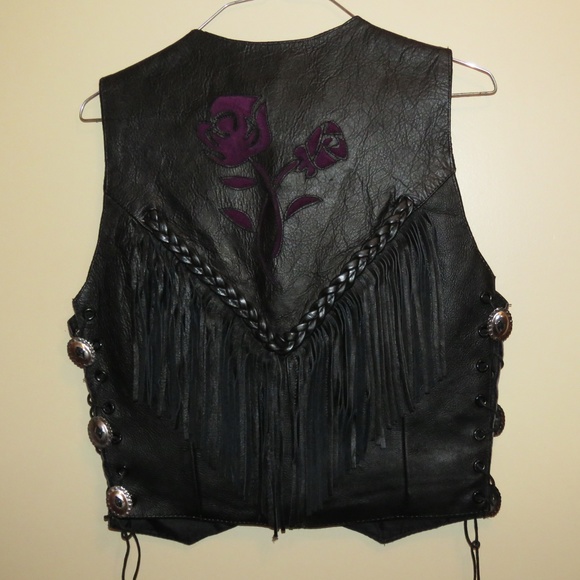 A 1 Genuine Leather Fringed Vest M - Picture 5 of 6